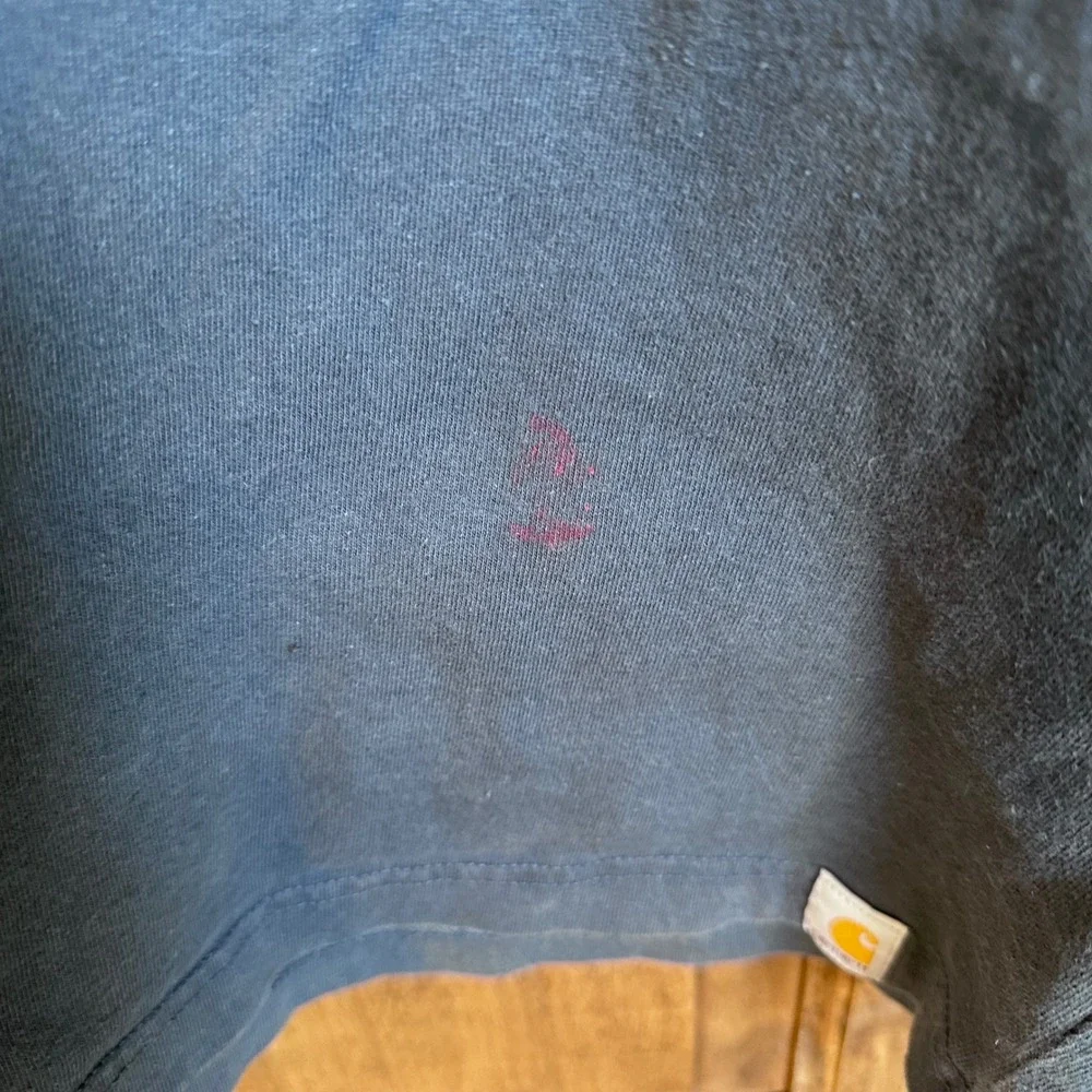 Carhartt Graphic Long Sleeve Shirt‎ Mens XL Gray Relaxed Fit STAINS